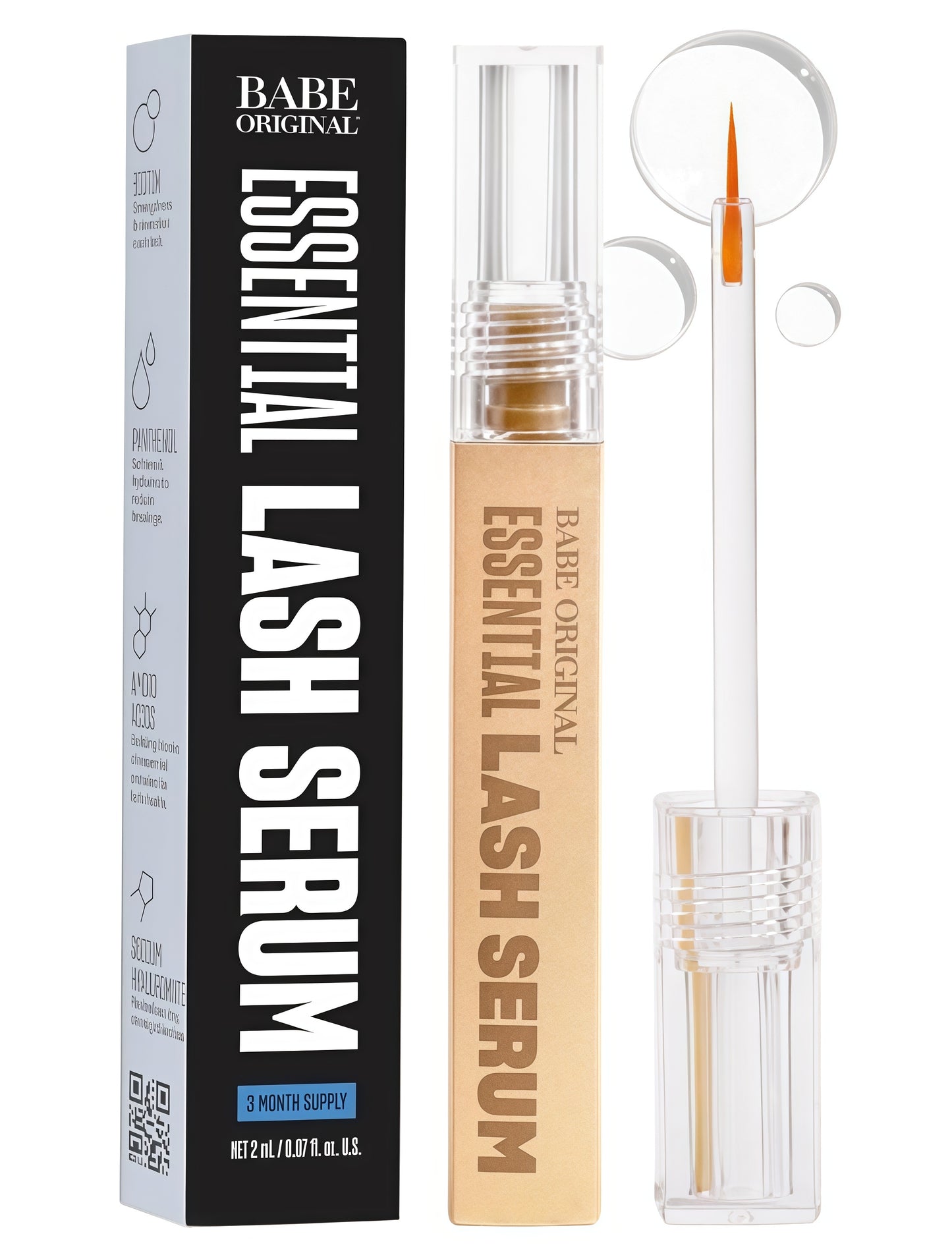 Babe Original Lash Serum-Fuller &Longer Looking Eyelashes, AdvancedLash Enhancing Treatment for NaturalLashes, Extensions & Eyebrows, Vegan &Cruelty-Free