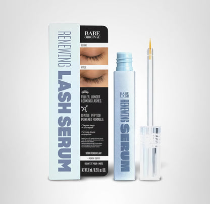 BABE ORIGINAL Renewing Lash Serum-Peptide-Infused Eyelash Serum forFuller, Longer-Looking Natural Lashes,Lash Enhancing Treatment withNourishing Botanicals, Vegan & Cruelty-Free Gentle